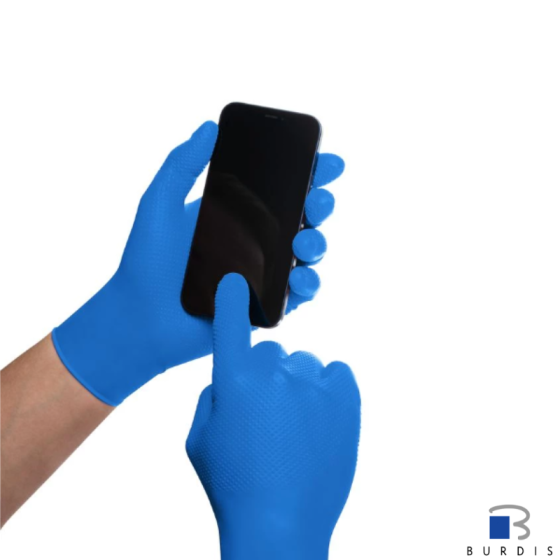 Blue gogrip nitrile gloves Burdis