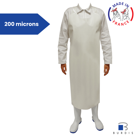 Burdis Seamless PU apron - resistant 200µ - white