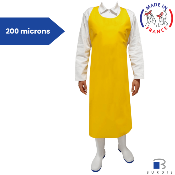 Burdis Seamless PU apron - resistant 200µ - yellow