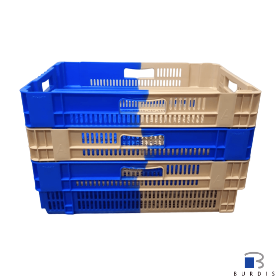 6419 bicolor plastic crate - royal blue BURDIS