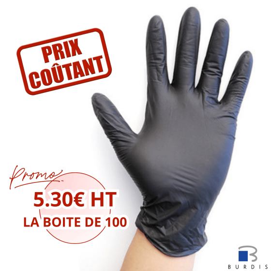 Black nitrile gloves - box of 100