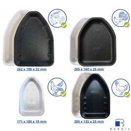 Black polystyrene trays for large poultry x420