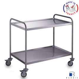 Stainless steel service trolley 2 levels burdis