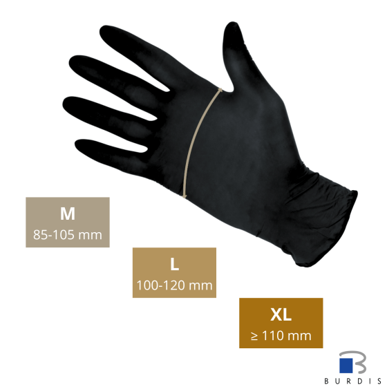 Black nitrylex® gloves - box of 1000