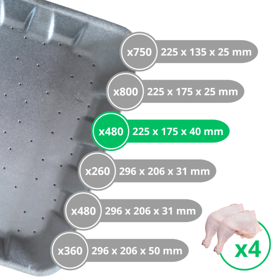 Burdis Lot de Barquettes Absorbantes PSE Noir