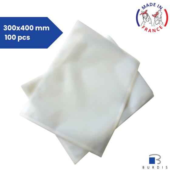 Bag of 100 vacuum packaging bags 300x400 - 140 mµ