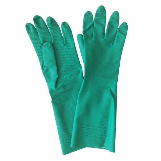 Waterproof nitrile gloves