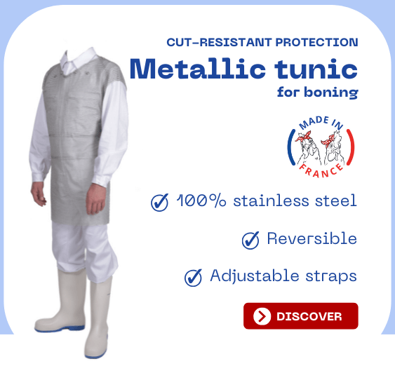 Metallic tunic for boning burdis apron